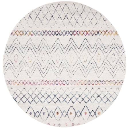 Safavieh 9 x 9 ft. Madison 700 Power Loomed Round Area Rug; Ivory & Dark Blue MAD798B-9R